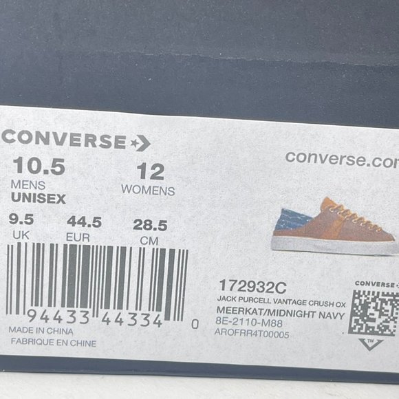 Converse Jack Purcell Vantage Crush Ox Brown Navy Sneakers172932C